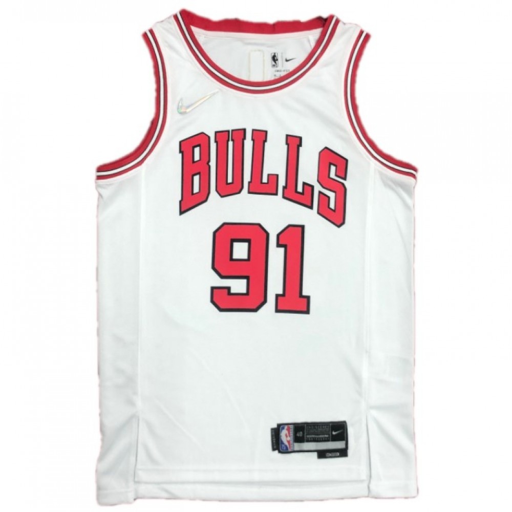 Men's Chicago Bulls Dennis Rodman #91 White 2021/22 Swingman NBA Jersey - Icon Edition-Pro Kit Vault | Brand New 26/27 Sports Jerseys